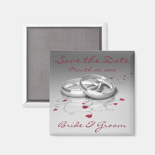 Trouwringen Bewaar de datum Magneten (Voorkant / Achterkant)