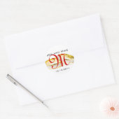 Trouwringen Bewaar de datum Monogram Stickers (Envelop)
