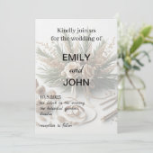 Trouwringen Bloemen bruiloft Kaart (Staand voorkant)