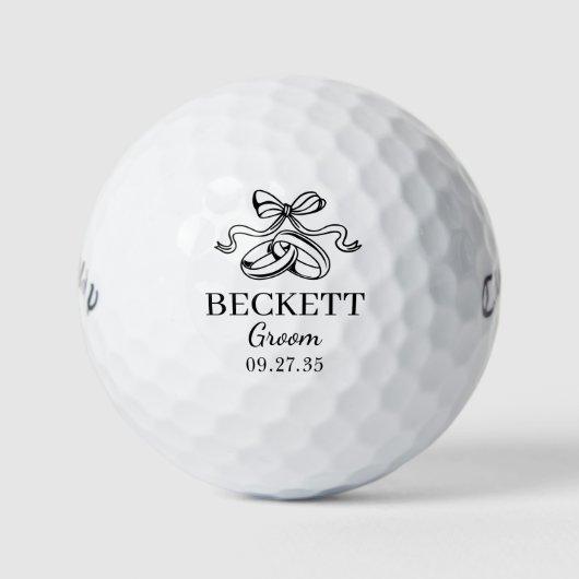 Trouwringen Bruidegom Golfballen (Voorkant)