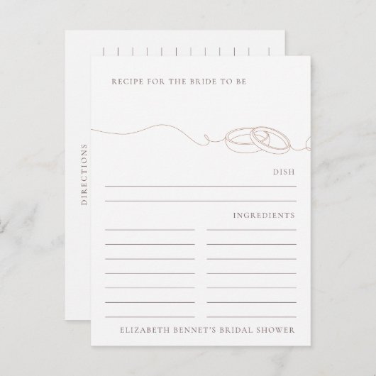 Trouwringen Bruiloft Feest Recept Verzoek  Briefkaart (Voorkant / Achterkant)