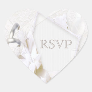 Trouwringen & Champagneglazen RSVP Hart Sticker