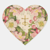 Trouwringen Cross  Cherry Blossoms Hart Sticker (Voorkant)