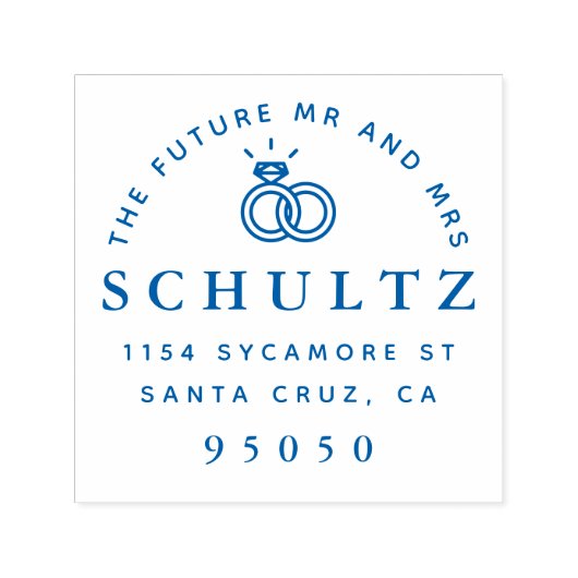 Trouwringen De toekomst Mr & Mrs Retouradres Zelfinktende Stempel (Design)