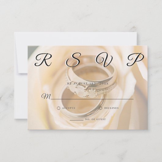 Trouwringen Eenvoudige elegante minimalistische RS RSVP Kaartje (Voorkant)