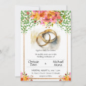 Trouwringen Elegante witte bruiloft Kaart (Voorkant)