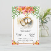 Trouwringen Elegante witte bruiloft Kaart (Staand voorkant)