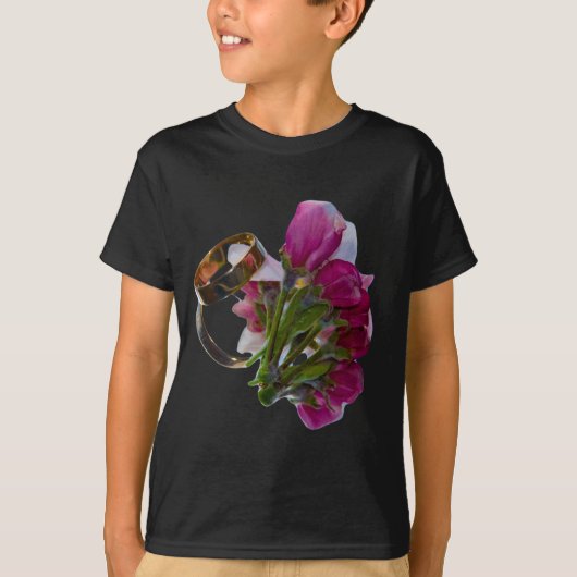 Trouwringen en Bloemen T-shirt (Voorkant)