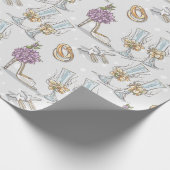 Trouwringen en champagne cadeaupapier (Hoek)