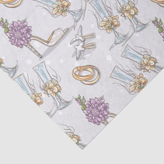 Trouwringen En Champagne Tissuepapier (Detail)