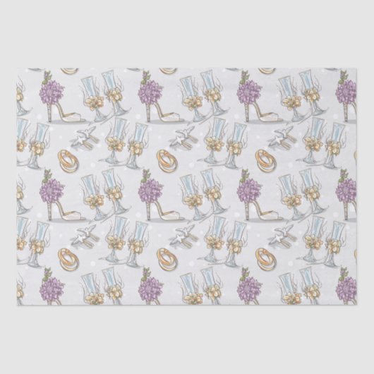 Trouwringen En Champagne Tissuepapier (Voorkant)