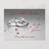 Trouwringen en harten Save the Date Briefkaarten (Voorkant)