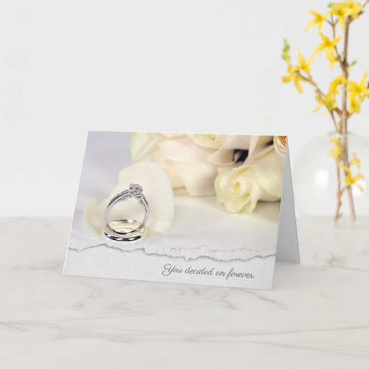 trouwringen en rozen kaart (Gele Bloem)