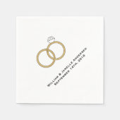 Trouwringen gepersonaliseerde papieren servetten (Voorkant)