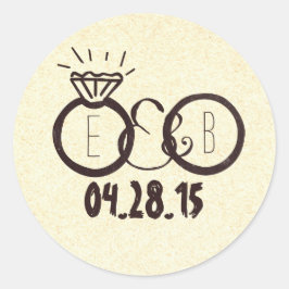 Trouwringen Hand getrokken Ronde Sticker