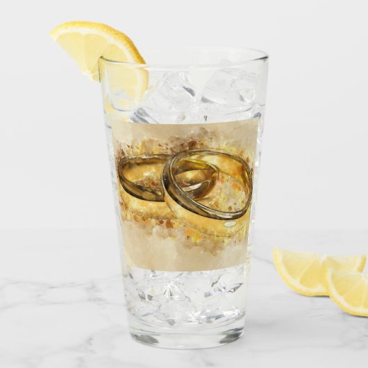 Trouwringen houden van romantische Destiny's Desti Glas (Voorkant ijs)