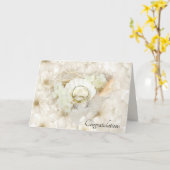 Trouwringen in Seashell op zand Kaart (Gele Bloem)