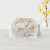 Trouwringen in zeeschelp kaart (Gele Bloem)