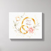 Trouwringen Kunst 'Voor Altijd & Eeuwig' - Romanti Canvas Afdruk (Voorkant)