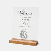 Trouwringen leuk bruiloft welkom acryl bord (Hoek)