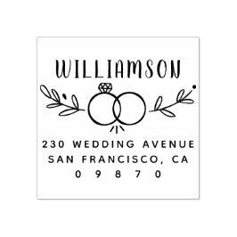 Trouwringen Leuke moderne botanische retour adres Rubberstempel