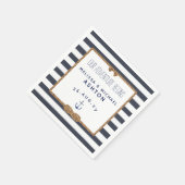 Trouwringen met marineblauwe en witte strepen en o servet (Hoek)