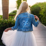 Trouwringen Monogram Gepersonaliseerd Denim Jacket<br><div class="desc">Gepersonaliseerde bruids thema ontwerp.</div>