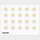 Trouwringen Monogram Save the Date Stickers Gold (Vel)