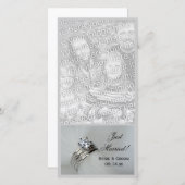 Trouwringen Net Getrouwd Aankondiging Fotokaart (Voorkant / Achterkant)