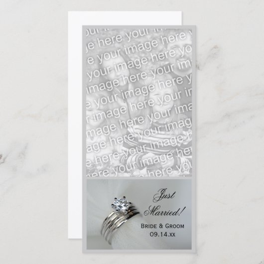 Trouwringen Net Getrouwd Aankondiging Fotokaart (Voorkant / Achterkant)