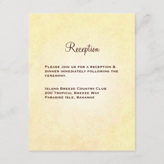 Trouwringen Op De Beach Ontvangstkaart Informatiekaartje (Achterkant)