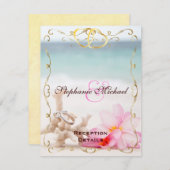 Trouwringen Op De Beach Reception Card Informatiekaartje (Voorkant / Achterkant)
