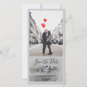 Trouwringen op Grijs Save the Date (Voorkant)