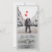 Trouwringen op Grijs Save the Date