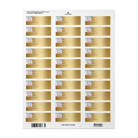 Trouwringen op het strand Mailing Label (Full Sheet)