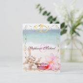 Trouwringen Op Het Strand Ontvangstkaart Informatiekaartje (Staand voorkant)