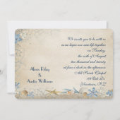 trouwringen op roos petaal kaart (Achterkant)