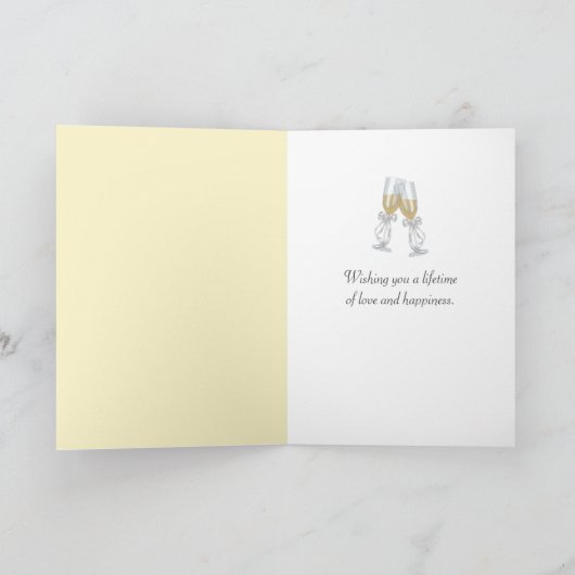 Trouwringen op Rozen bloemblaadje met namen Kaart (Binnen)