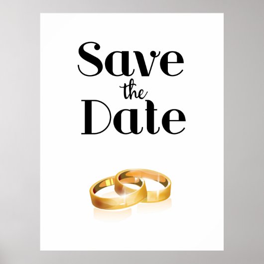 Trouwringen Save the Date Poster (Voorkant)