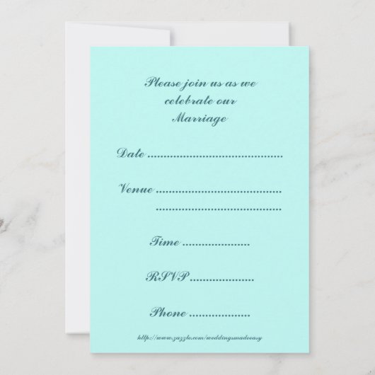 Trouwringen Strand Trouw Uitnodiging (Achterkant)