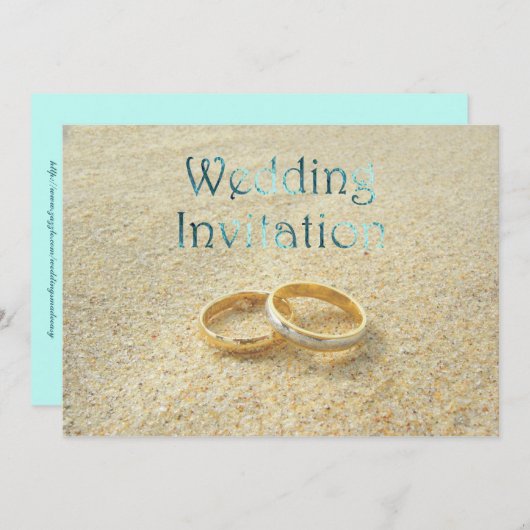 Trouwringen Strand Trouw Uitnodiging (Voorkant / Achterkant)