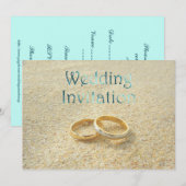 Trouwringen Strand Trouwkaart Kaart (Voorkant / Achterkant)