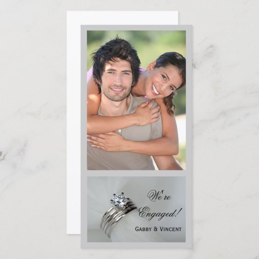 Trouwringen Verlovingsaankondiging Fotokaart Aankondiging (Voorkant / Achterkant)