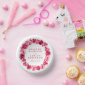 Trouwrode roze aquarel viooltjeskrans op maat papieren kommen (Feest)