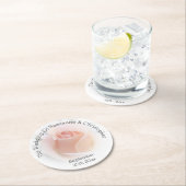 Trouwronde papier Onderzetter perzik roze Rosebud (Insitu)