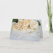 Trouwroos bloemblad kaart (Voorkant)