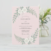 Trouwroos met blozende roze gloed kaart (Staand voorkant)