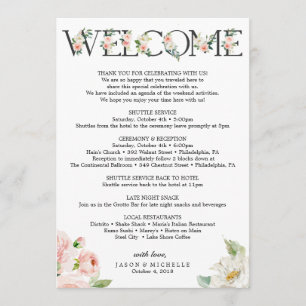 Trouwroute - Huwelijkswelkom - Bachelorette Programmakaart