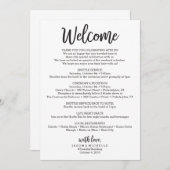 Trouwrouwroute - huwelijkswelkomstbrief programmakaart (Voorkant / Achterkant)