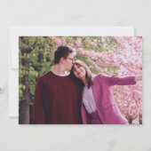 Trouwroze bloesem waterverf bloemenlandschap save the date (Achterkant)